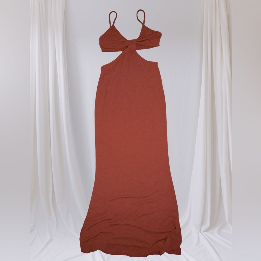 Backless Orange Summer Dress